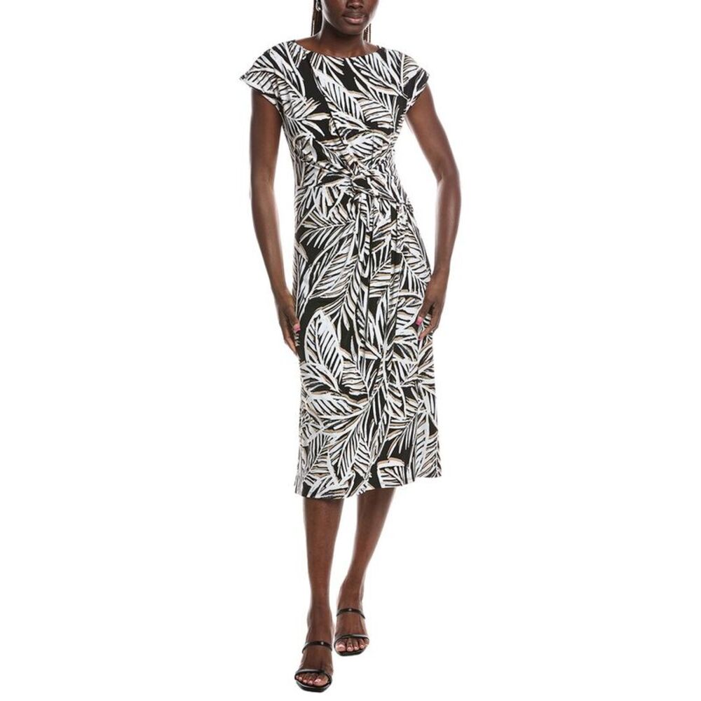 Joseph Ribkoff Womens Printed Midi Dress, Black